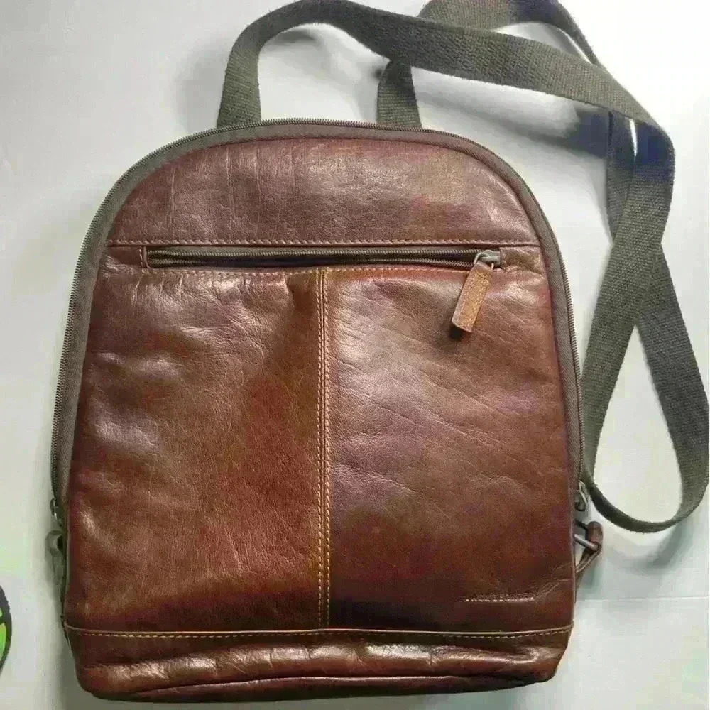 JACK GEORGES VOYAGER SMALL CONVERTIBLE BACKPACK‎ CROSSBODY BUFFALO LEATHER
